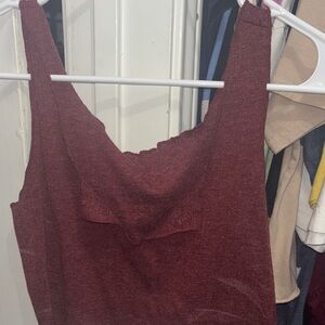 Sleeveless Burgundy Top